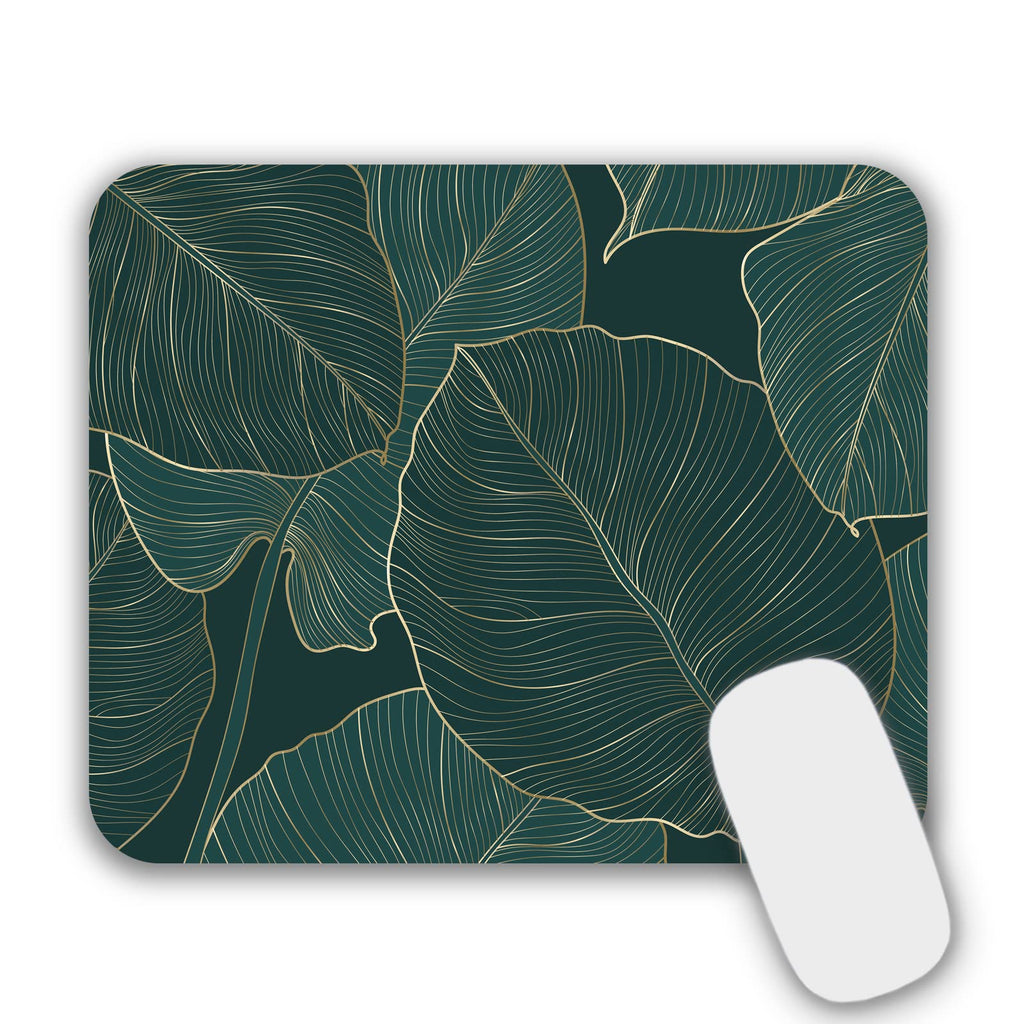 Mouse Pad, Gaming Mouse Pad, Non-Slip Rubber Base Mouse Mat with Designs for Laptop, Computer & Office, 9.5 x 7.9 x 0.12 inches (Leaf)