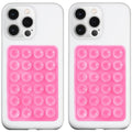 LvShuLiangPin Anteel 2 Pack Silicone Suction Phone Case Mount, Silicon Adhesive Phone Grip for Smartphones, Hands-Free Mirror Shower Phone Holder for Selfies, Tiktok Videos (Pink)