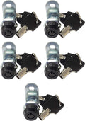 Admiral Locks Tubular Cam Lock, Keyed Alike Removable Key RV Compartment Storage Lock Cabinet Locks (Black Pack of 5, 5/8" 90°)