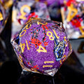 Butterfly DND Dice Purple Liquid Core Dice Set with Metal Box, Handmade Sharp Edge D and D Polyhedral Dice for use with D&D Role Playing Game, D20 D12 D10 D8 D6
