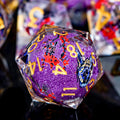 Butterfly DND Dice Purple Liquid Core Dice Set with Metal Box, Handmade Sharp Edge D and D Polyhedral Dice for use with D&D Role Playing Game, D20 D12 D10 D8 D6