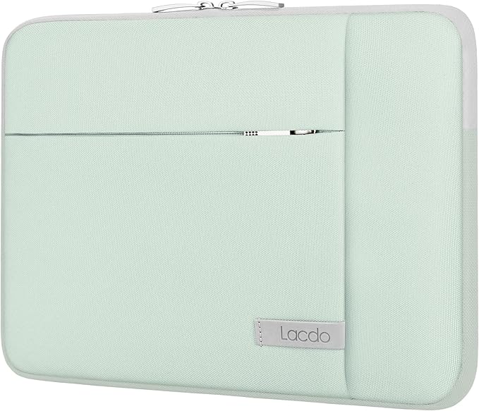 Lacdo 14 Inch Laptop Sleeve Case Computer Bag for HP Lenovo Dell ASUS Acer Chromebook 14 / HP Stream 14 / Dell Inspiron 14 / Lenovo IdeaPad 14 / Acer Spin 3 / ASUS ZenBook 14, Water-Resistant, Green