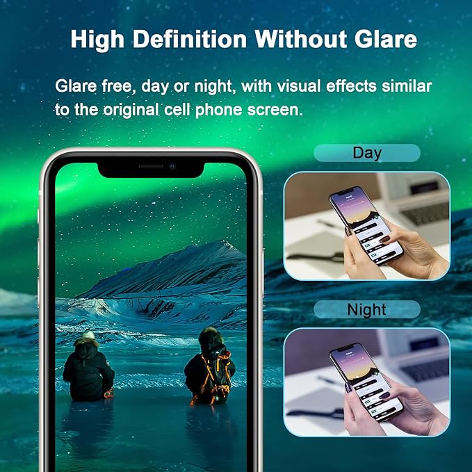 Blue Light Screen Protector for iPhone 11, iPhone XR (6.1") HD Anti Blue Light Blocking Tempered Glass Film, Eye Protection,Case Friendly, No Bubbles, with Easy Installation Kit, 3 Pack
