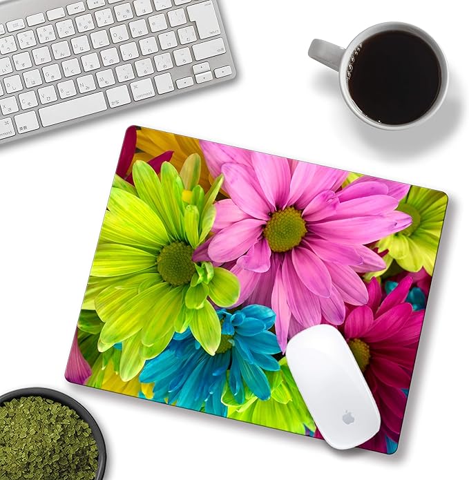Watercolor Flower Mousepad Computer Mouse pad with Design Personalized Mouse pad for Laptop Computer Office Decoration Accessories Gift