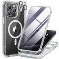 Miracase Magnetic for iPhone 15 Pro Max Case 6.7'' [Compatible with Magsafe] Full-Body Drop Proof Phone Case for iPhone 15 Pro Max with Built-in 9H Tempered Glass Screen Protector,Clear Glitter