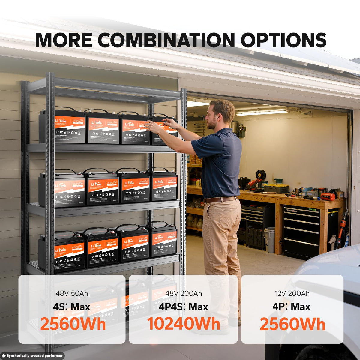 Litime 12V 50Ah LiFePO4 Deep Cycle Battery 14.6V10A Lithium Charger, 11.57lbs Ultra-Light RV Battery, 640Wh, Max. 15000+ Cycles, Safe&Reliable for Trolling Motor, Marine