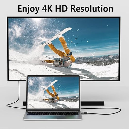 4K USB C to DVI Cable 4 FT, Uni-Directional from USB Type-C to DVI-D Adapter, (Thunderbolt 3/4) Compatible with iPhone 17/16/15 Series, MacBook Pro/Air, iPad Pro, iMac, Galaxy S24, XPS, Real 4K
