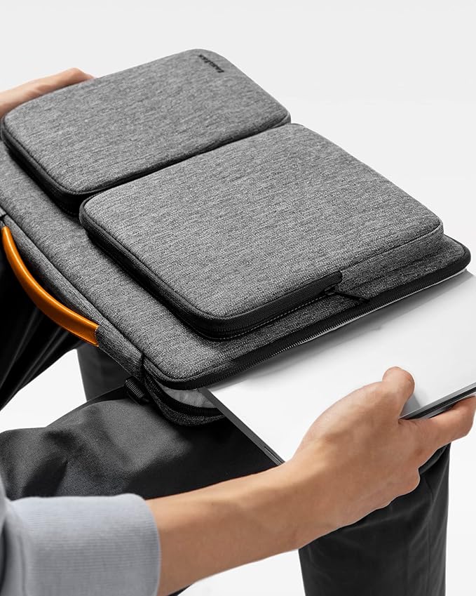 tomtoc Laptop Shoulder Bag for 14 Inch MacBook Pro M4/M3/M2/M1 Pro/Max 2024-2021, 13.5-14.4 Surface Laptop 6/5/Studio 2, Surface Book 3, 360 Protective Case Fit Asus VivoBook