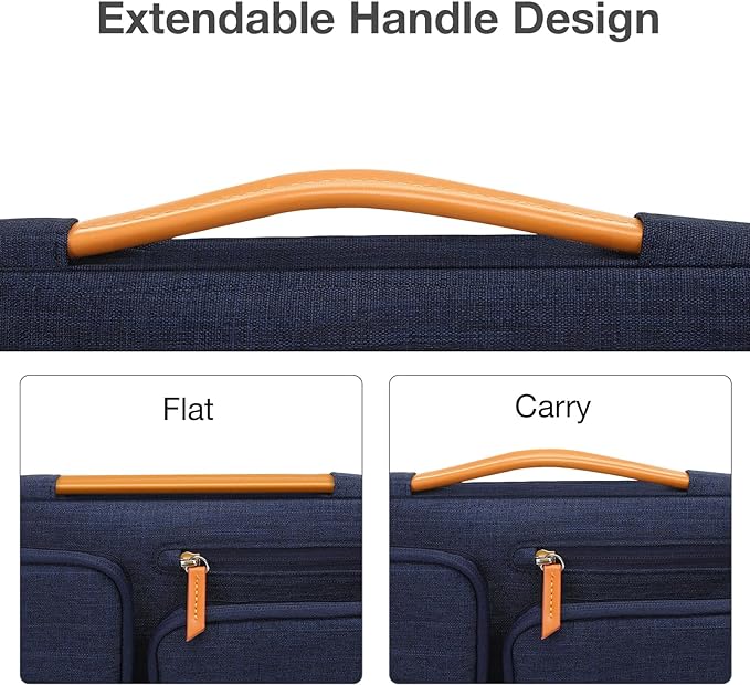 MOSISO 360 Protective Laptop Case 15 inch, 15 inch Laptop Sleeve Compatible with MacBook Air M4 M3 M2 2025 2024 2023, Dell XPS Plus, Side Open Carrying Case with 4 Zipper Pockets&Handle, Navy Blue