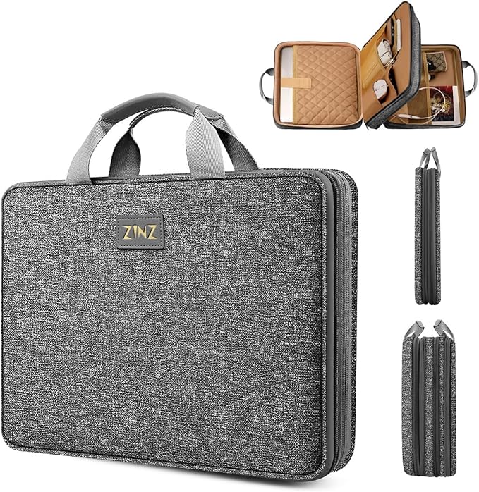 ZINZ Slim Expandable Laptop Case 15.6 Inch Sleeve Upgraded Protective Durable Recycled Carrying Case Compatible with MacBook 15" & 16" and Most 15" 15.6" 16" Notebook,D01G01