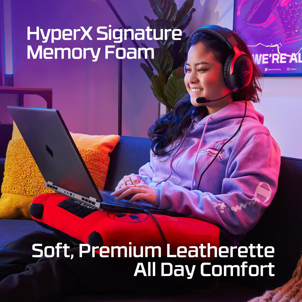 HyperX Cloud III – Wired Gaming Headset, PC, PS5, Xbox Series X|S, Angled 53mm Drivers, Spatial Audio, Memory Foam, Durable Frame, Ultra-Clear 10mm Mic, USB-C, USB-A, 3.5mm – Black/Red
