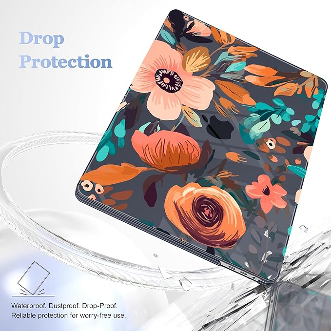 for MacBook Pro 16 inch Case 2019 2020 Release Model A2141, Plastic Hard Shell Cover with Keyboard Cover for MacBook Pro 16 inch with Touch Bar & Touch ID, Florals Pattern