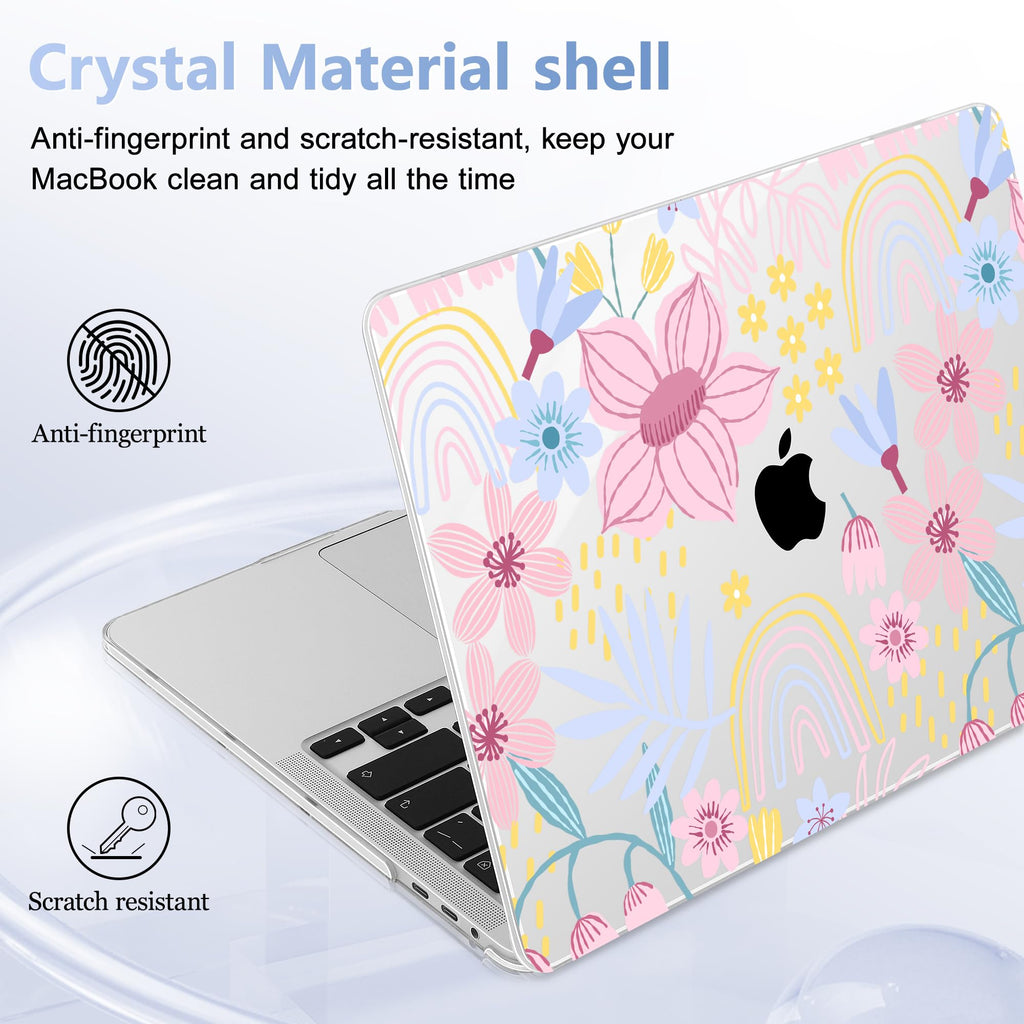 Lepeoac for MacBook Pro 16 inch Case 2019 2020 Release Model A2141, Plastic Hard Shell Cover with Keyboard Cover & Screen Protector for MacBook Pro 16 inch with Touch Bar & Touch ID, Florals