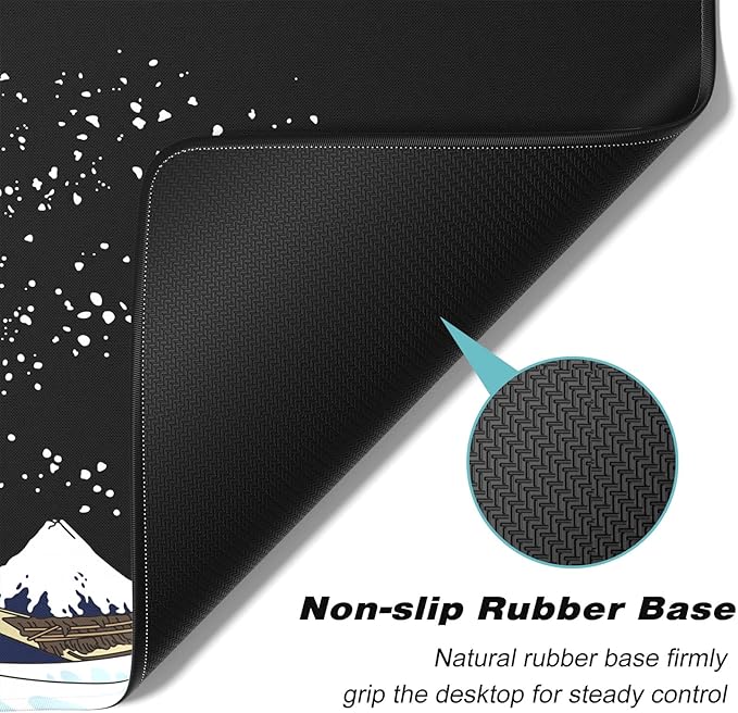 Extended Gaming Mouse Pad, XXL Large Desk Pad 30 x 14 Inch, Big Computer Keyboard Mousepad, Waterproof Mouse Mat with Stitched Edges and Non-Slip Base for Women Office Gaming, Sea Waves