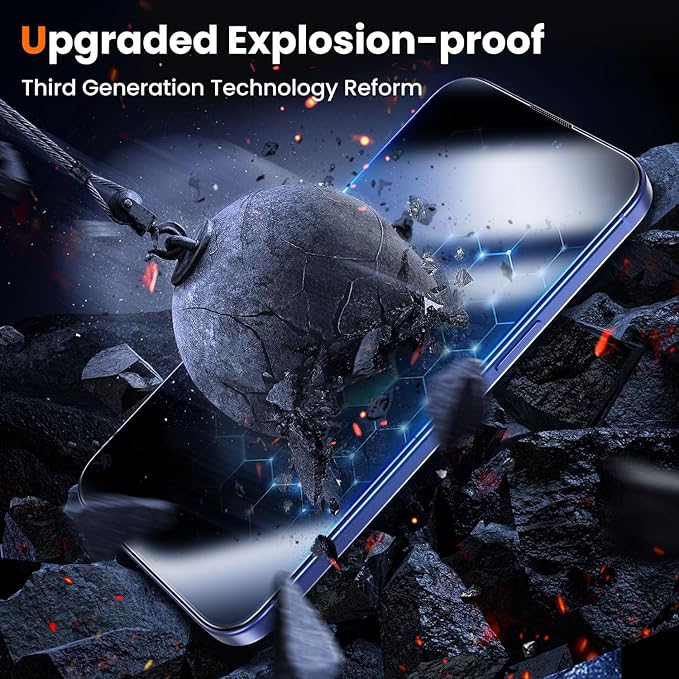 UniqueMe for iPhone 16 Plus Screen Protector - [Military Grade Shatterproof & 9H+ Hardness] Screen Protector 16 Plus Tempered Glass Full Coverage Protection, Easy Installation, 2 Packs