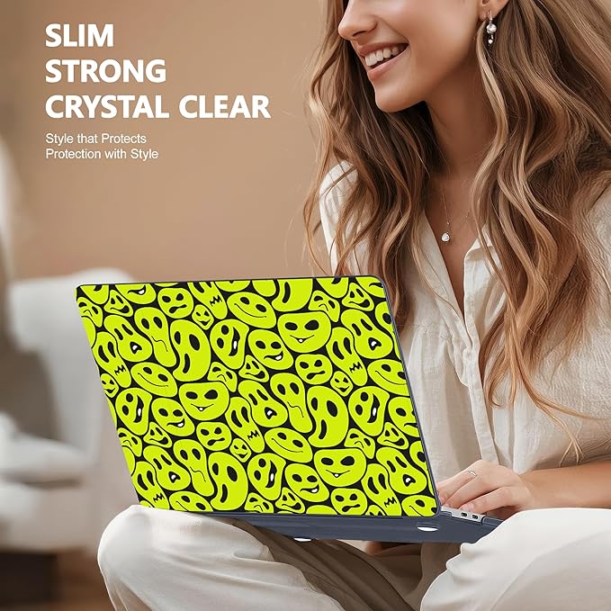 for MacBook Pro 16 inch Case 2019 2020 Release Model A2141, Plastic Hard Shell Cover with Keyboard Cover for MacBook Pro 16 inch with Touch Bar & Touch ID, Distorted Emoticon