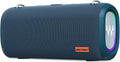 Vibe Pro Outdoor Bluetooth Speaker, 80W Peak Loud Portable Wireless Speaker, Waterproof IPX65, Deep Bass, RGB Lights, Studio Quality Sound Powered by Waves Audio, Party & Pool Ready (Blue)