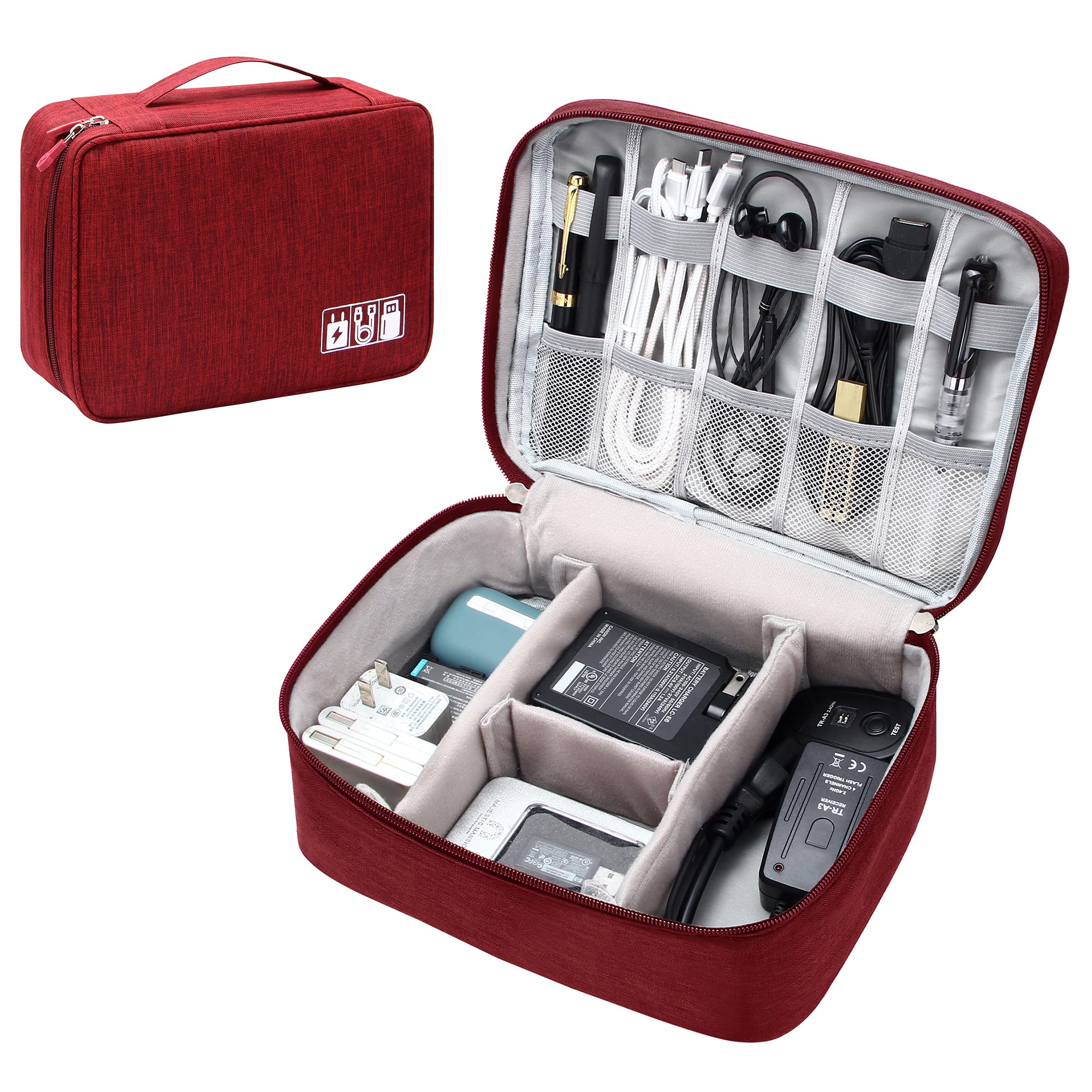 SELLYFELLY Electronics Organizer Travel Universal Cable Organizer Bag Waterproof Electronics Accessories Storage Cases for Cable, Charger, Phone, USB, SD Card, Hard Drives, Power Bank, Cords
