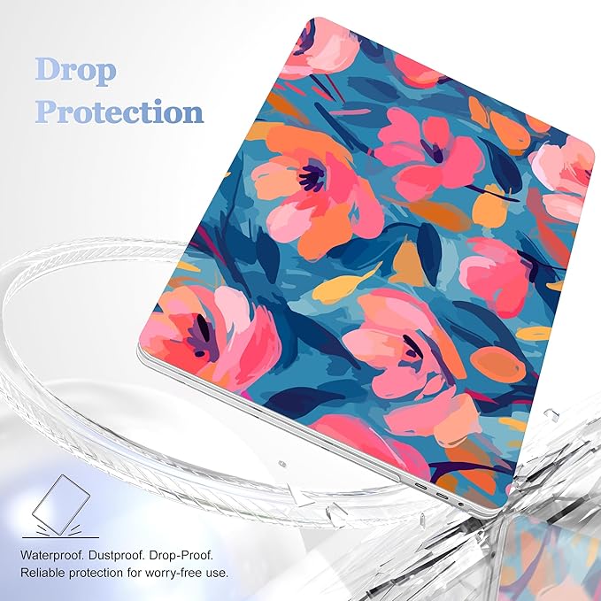 for MacBook Pro 16 inch Case 2019 2020 Release Model A2141, Plastic Hard Shell Cover with Keyboard Cover & Screen Protector for MacBook Pro 16 inch with Touch Bar & Touch ID, Flowers Print