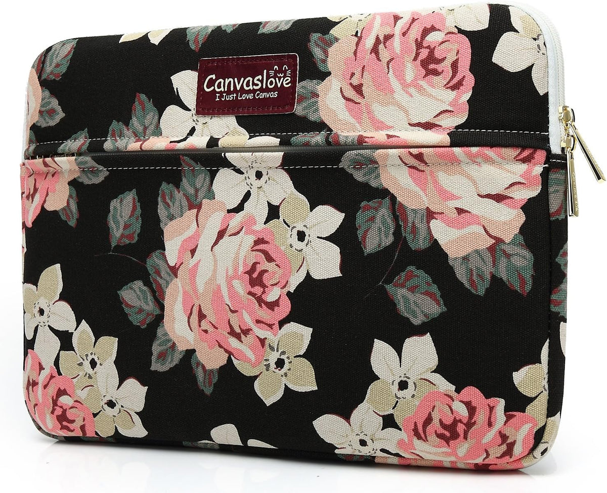 Canvaslove Pink Marble Laptop Sleeve Case Bag with Pocket for MacBook Pro 14 inch,Surface Laptop 14.4 inch and HP Lenovo Dell ASUS Acer 14 inch Laptop