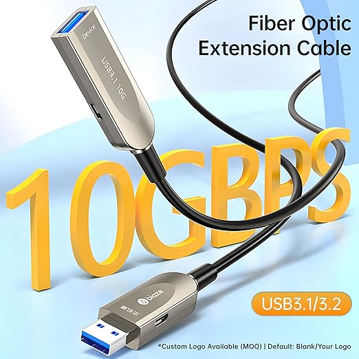 Active Optical USB 3.0 Extension Cable Fiber Optic Type A Male to Female USB Extension Cord USB Extender 5Gbps Data Transfer for Webcam, Gamera, USB Hub, Keyboard, Hard Drive, Printer(65ft)