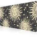 Mouse Pad, Large Golden Sun with a Face and Orbits Desk Mat, Extended Non-Slip Gaming Keyboard Mousepad Desk Pad, Thick Stitched Edges Waterproof Mouse Mat 31.5"x15.7" (Boho Pattern)