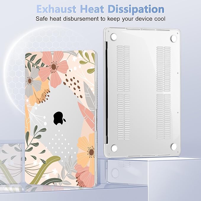 for MacBook Pro 16 inch Case 2019 2020 Release Model A2141, Plastic Hard Shell Cover with Keyboard Cover & Screen Protector for MacBook Pro 16 inch with Touch Bar & Touch ID - Floral P227