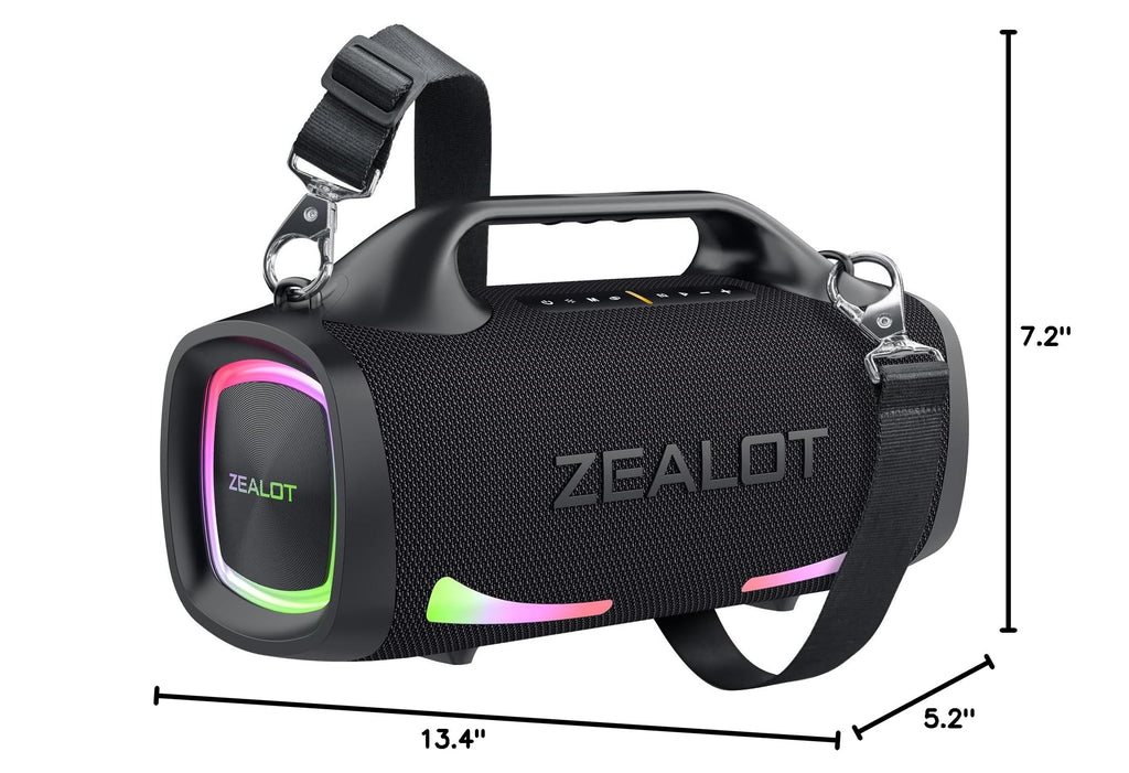 ZEALOT Bluetooth Speaker, 120W Booming Sound Speakers Wireless, Dual Pairing, XBass, Bluetooth 5.3, 24000mAh, Portable Outdoor Waterproof Speaker for Camping, Beach and Party