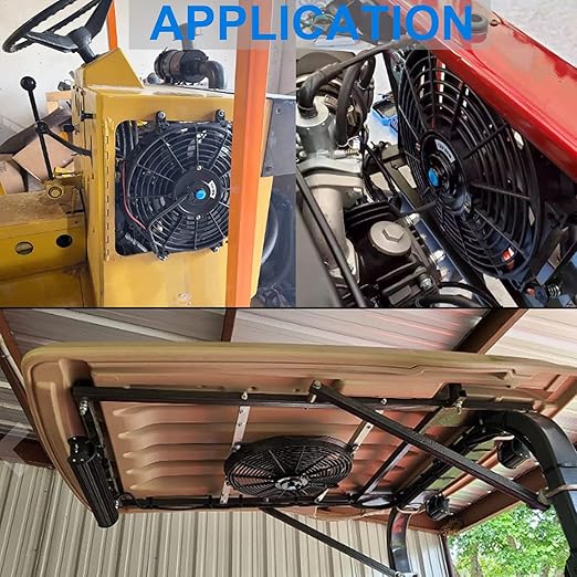 2PCS 16 Inch Universal Slim Fan Push Pull Electric Radiator Cooling 12V 120W Mount Kit Black