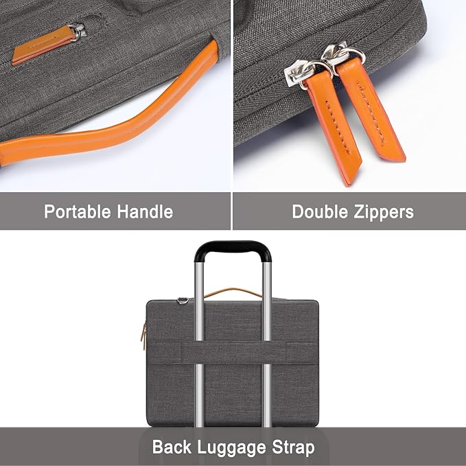 MOSISO 360 Protective Laptop Shoulder Bag,17-17.3 inch Computer Bag Compatible with MacBook, HP, Dell, Lenovo, Asus Notebook,Side Open Messenger Bag with 4 Zipper Pockets&Handle, Taupe Gray