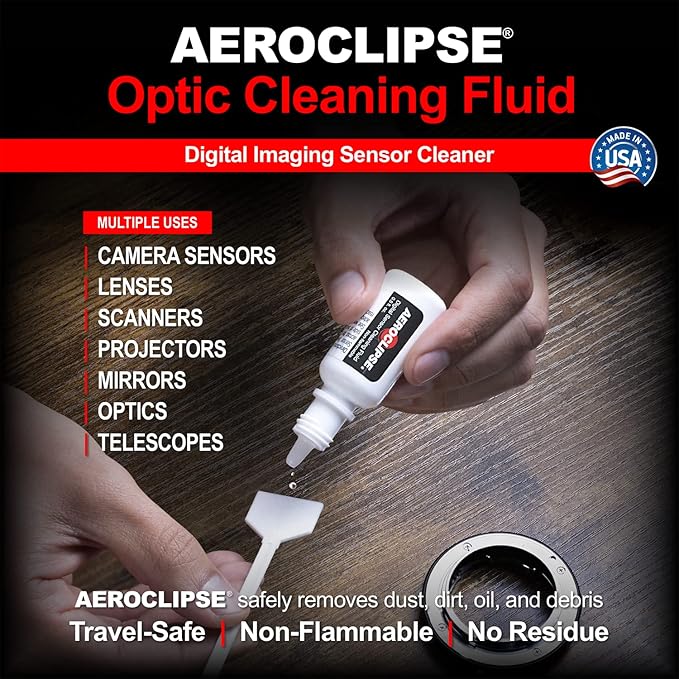 Photographic Solutions Digital Survival Kit - Type-1 (20mm) Sensor Swabs, PEC-PAD Photo Wipes, E-Wipe Packet, Aeroclipse Optic Cleaner Non-Flamable Solution - Camera Cleaning Kit with Travel Bag