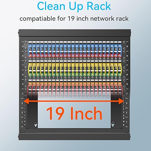 24 Port Blank Keystone Patch Panel with Snap-in Design, Cat6 Network Patch Panel 1U 19 inch, Rack Mount Ethernet Patch Panel (for Slim Keystone Only)
