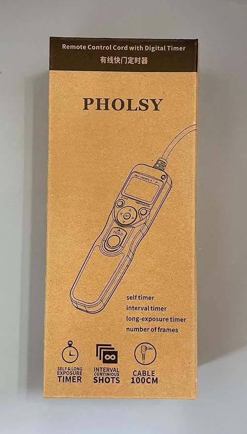 PHOLSY O6 Timer Remote Cable Control with Intervalometer for Olympus E-M1, E-M5 II, E-M10 II, Pen-F, E-PL8, E-PL7, E-PL6, E-PL5, E-PL3, E-PL2, E-P5, E600, E620, 590UZ, 810UZ, Replaces Olympus RM-UC1