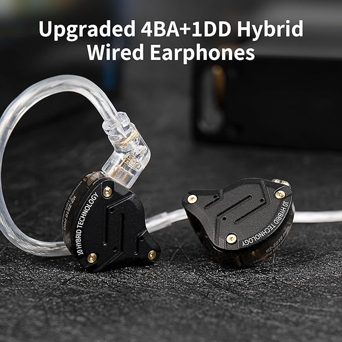 KZ ZS10 Pro IEM Earbuds,KZ in Ear Monitor for Systerm, 4BA 1DD Wired Gaming Headphone Multi Driver in Ear Earphone, IEM Earphone, on Stage Monitor for Singer Guitarist Drummer (Glare Blue, with Mic)
