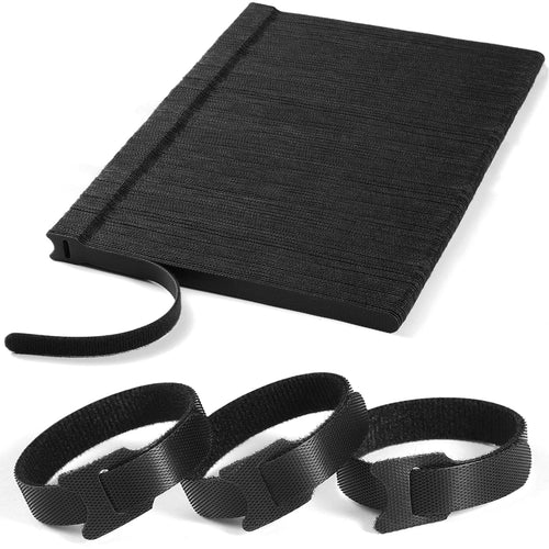 100 PCS 8 Inches Reusable Cable Ties | Adjustable Cord Wraps, Cable Straps | Hook & Loop Cord Organizer, Cable Management