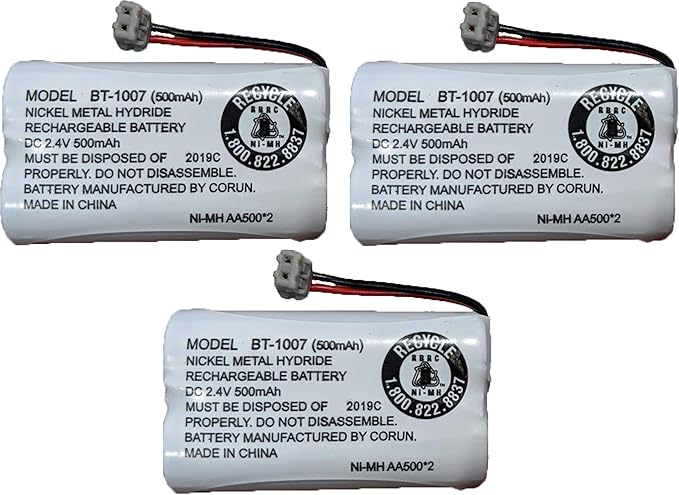 JustGreatDealz Battery BT-1007 BT1007 BT904 BT-904 BT1015 BT-1015 BBTY0651101 BBTY0460001 BBTY0510001 BBTY0624001 BBTY0700001 HHR-P506 HHR-P506A Compatible with Uniden Telephones (3-Pack)