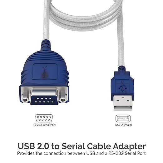 SABRENT USB 2.0 to Serial (9 Pin) DB 9 RS 232 Converter Cable, Prolific Chipset, Hexnuts, [Windows 10/8.1/8/7/VISTA/XP, Mac OS X 10.6 and Above] 6 Feet (CB-9P6F)
