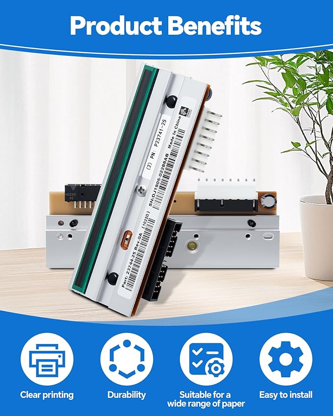 P1004230 Genuine Printhead for Zebra 110Xi4 110XiIV, New OEM Print Head Replacement for Zebra Thermal Barcode Label Printer 203dpi Original Optimal Print Quality Extended Life