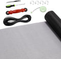 FLYZZZ Windows Screen Door Repair Kit Fiberglass Mesh 48''x118''(0.138"Spline) Black Window Screen Repair Kit Replacement Mesh Tool for Patio Screen Sliding Door Screen
