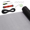 FLYZZZ Windows Screen Door Repair Kit Fiberglass Mesh 48''x118''(0.138"Spline) Black Window Screen Repair Kit Replacement Mesh Tool for Patio Screen Sliding Door Screen