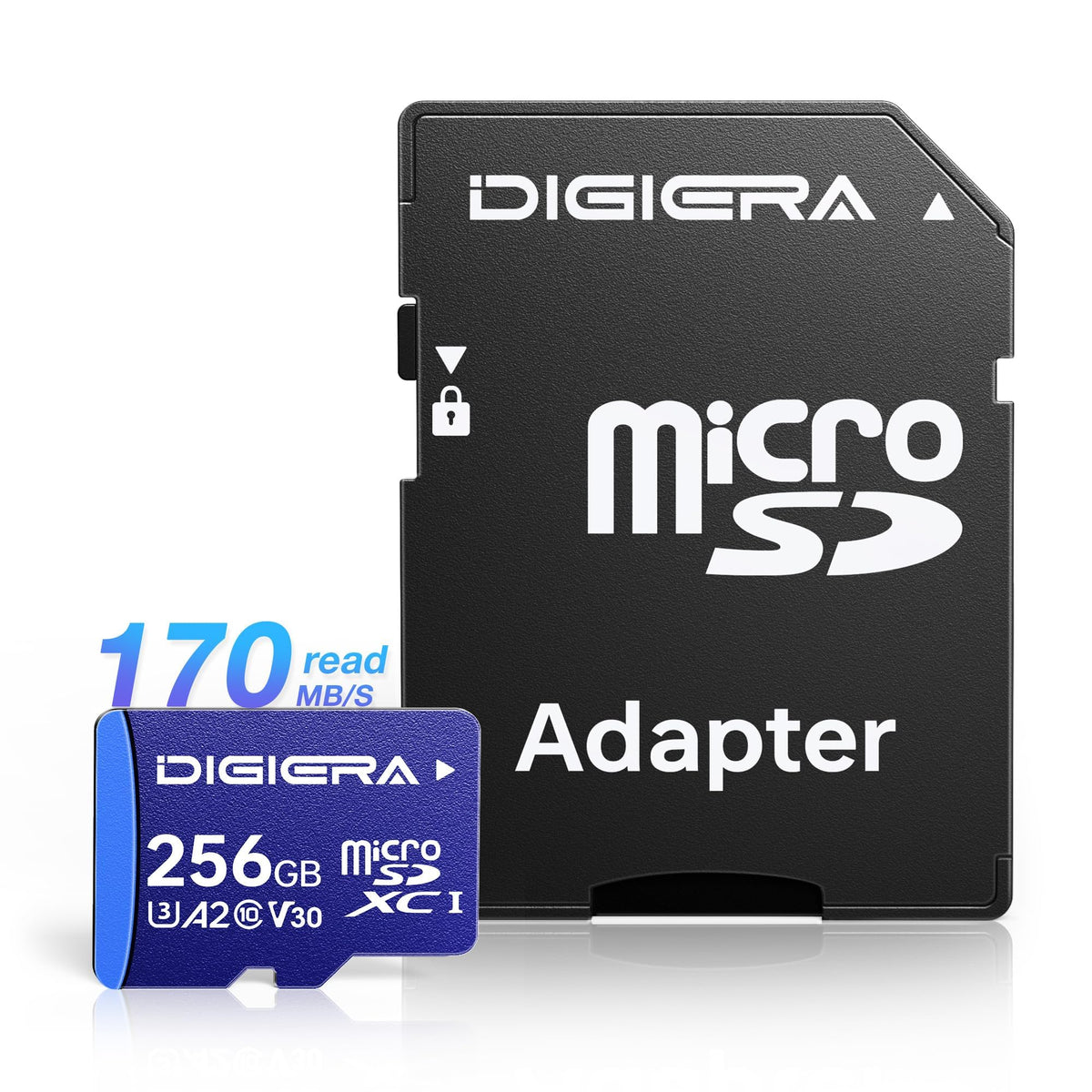 DIGIERA 128GB CT100 microSDXC UHS-I Memory Card with Adapter - up to 100MB/s, C10, U3, V30, 4K UHD, A2, Micro SD Card for Smartphones, Tablets, Cameras, Gaming Consoles, and Drones (2 Pack)