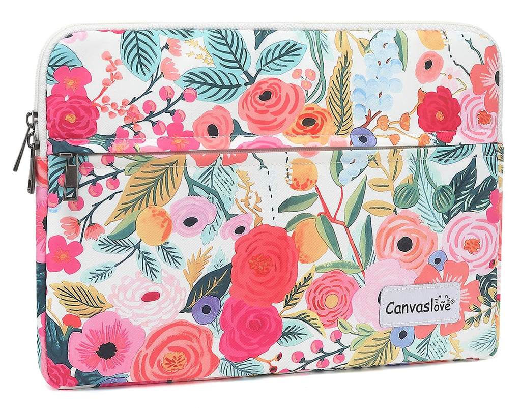 Canvaslove Pink Marble Laptop Sleeve Case Bag with Pocket for MacBook Pro 14 inch,Surface Laptop 14.4 inch and HP Lenovo Dell ASUS Acer 14 inch Laptop