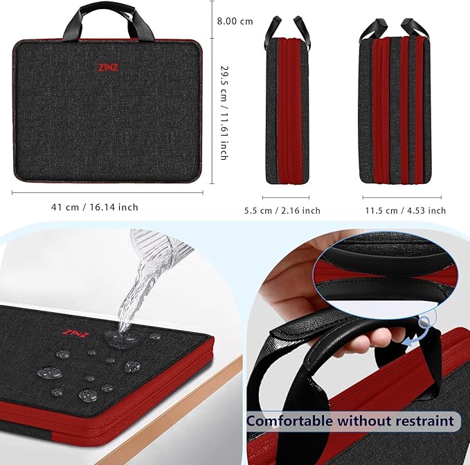 ZINZ Slim Expandable Laptop Case 15.6 Inch Sleeve Upgraded Protective Durable Recycled Carrying Case Compatible with MacBook 15" & 16" and Most 15" 15.6" 16" Notebook,B01K02