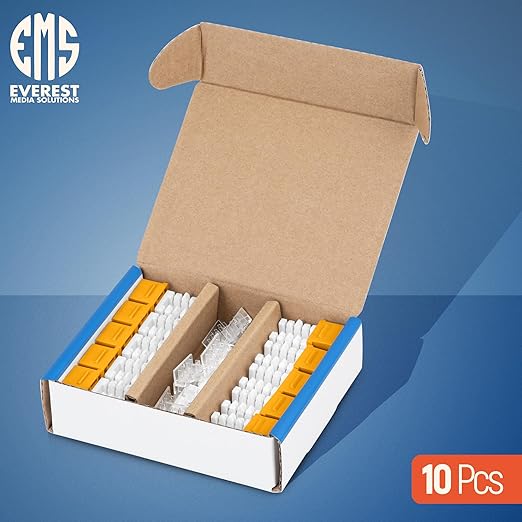 Everest 90° Angled RJ45 Cat6 Keystone Jacks 10-Pack in Yellow - Slim Profile Female RJ45 Connectors - Cat 6 Keystone Jack - Compatible with 90° Angled Speed Termination Tool - easyJACK (B094WB91H3)