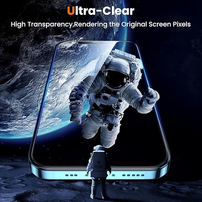 UniqueMe for iPhone 12 Pro Max Screen Protector - [Military Grade Shatterproof & 9H+ Hardness] Screen Protector 12 Pro Max Tempered Glass Full Coverage Protection, Easy Installation, 2 Packs
