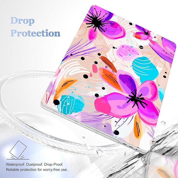 for MacBook Pro 16 inch Case 2019 2020 Release Model A2141, Plastic Hard Shell Cover with Keyboard Cover & Screen Protector for MacBook Pro 16 inch with Touch Bar & Touch ID, Trendy Floral