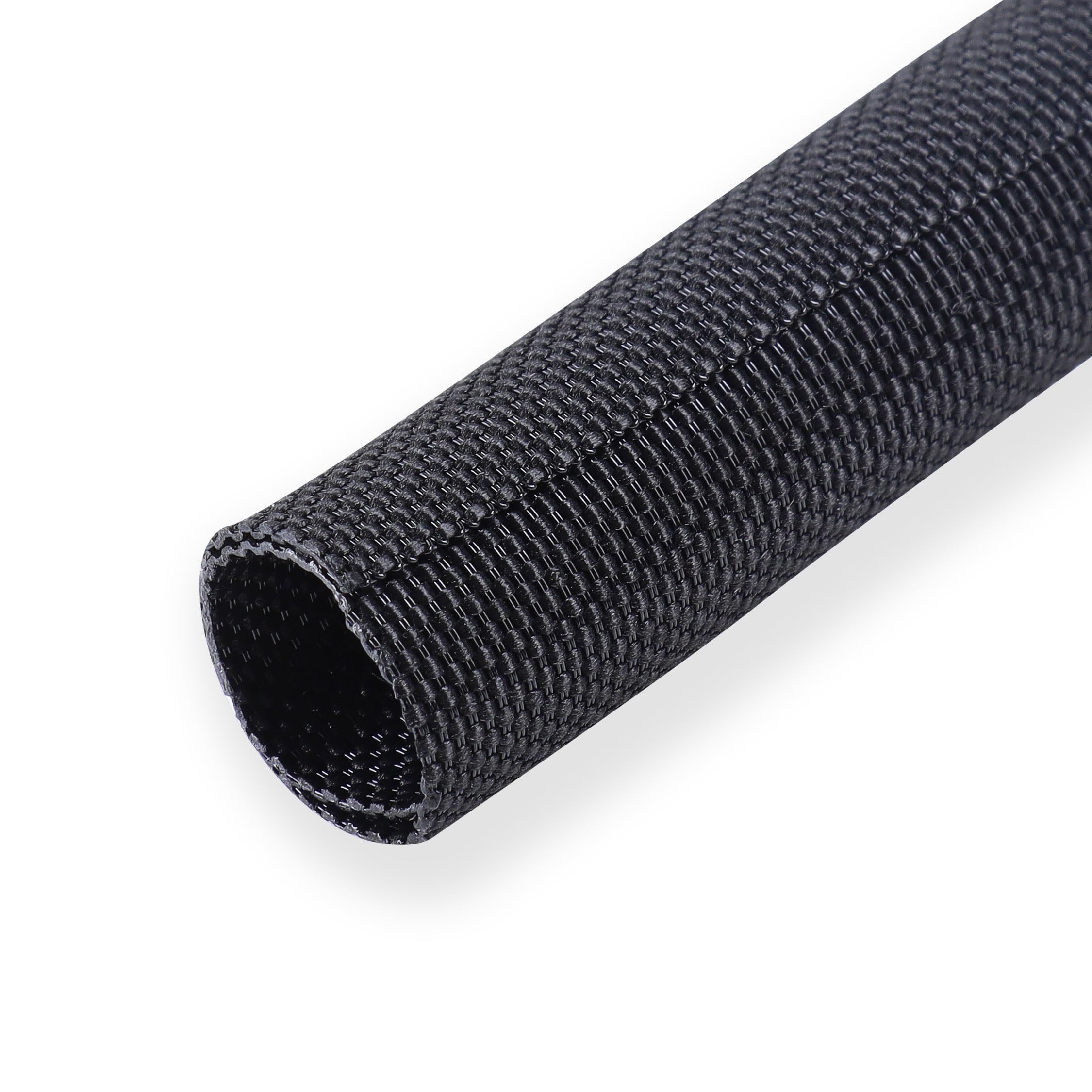 BuyUneed Black Split Braided Cable Management Sleeves 1/2inch -30Feet