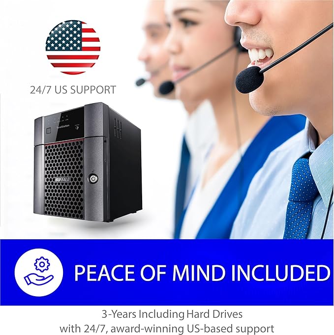 BUFFALO TeraStation Essentials 4-Bay Value-Focused Desktop NAS 32TB (4x8TB) with Hard Drives Included