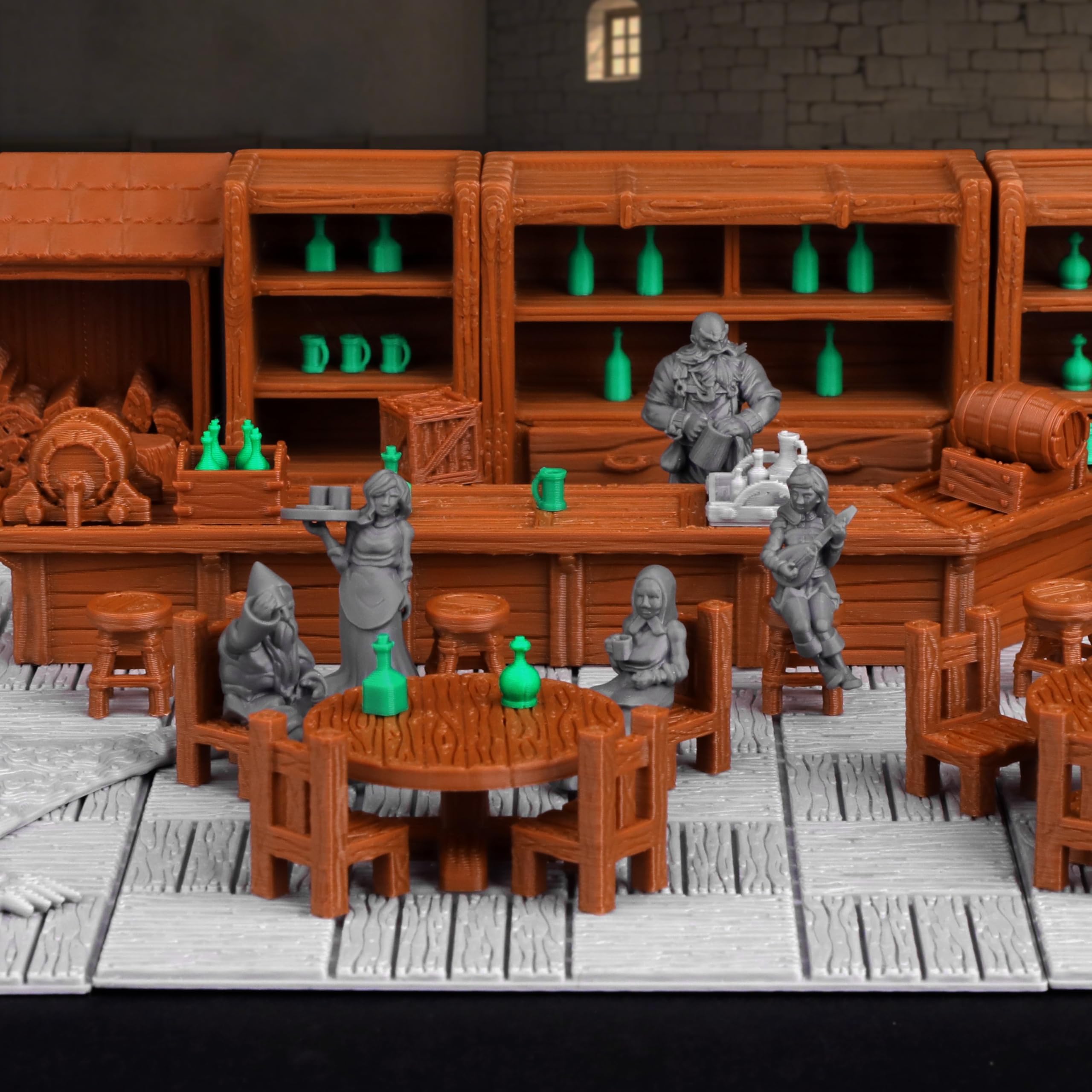 Tavern Bar Furniture RPG Terrain Set for Tabletop Role Playing Games