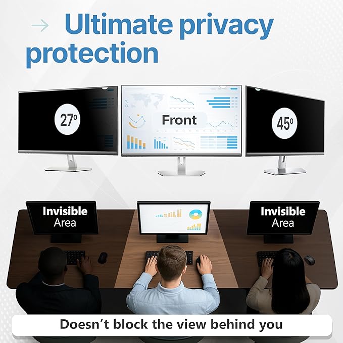VINTEZ 29 Inch 21:9 Privacy Screen for Computer Monitor and Laptop - Anti Glare Protector Film Blue Light Filter Eye Protection - Computer Screen Privacy Shield, [1 Pack]